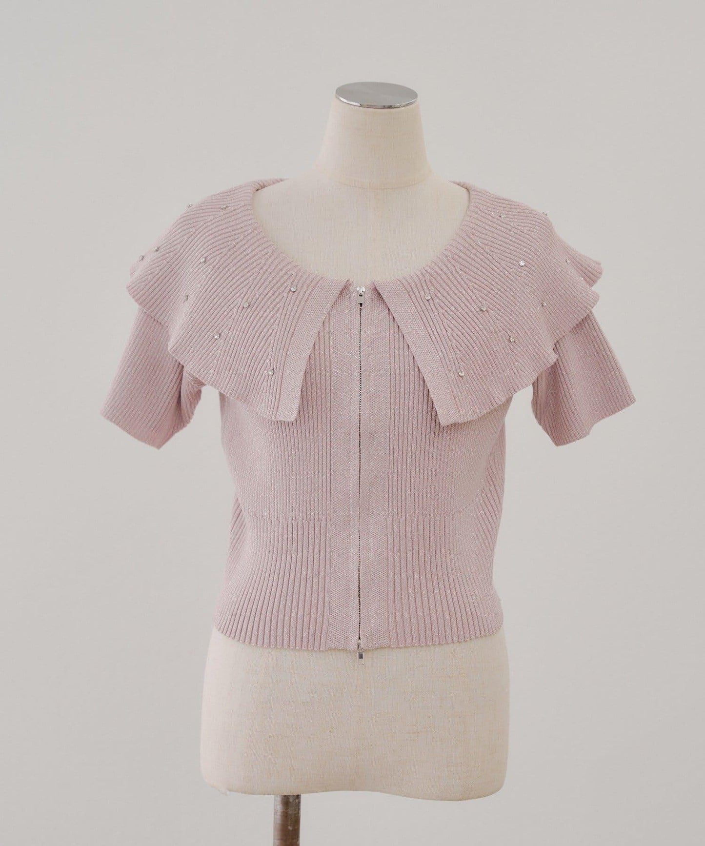 閃亮大領拉鍊開衫