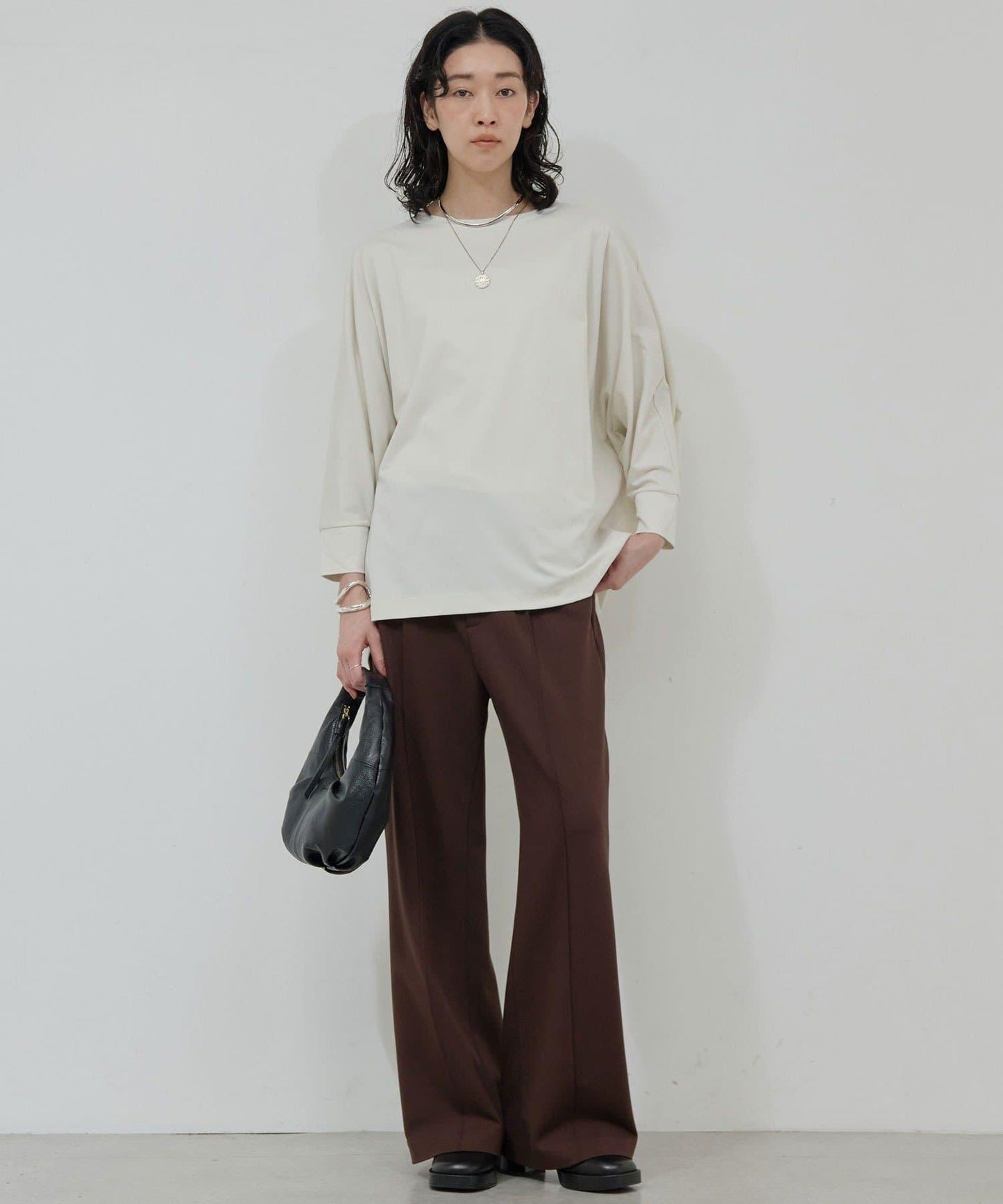 【套裝搭配】【名品襯衫同款面料！】【舒適×修腿】平紋西褲