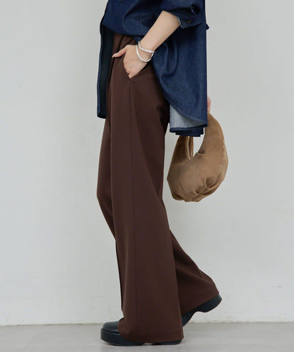 【套裝搭配】【名品襯衫同款面料！】【舒適×修腿】平紋西褲