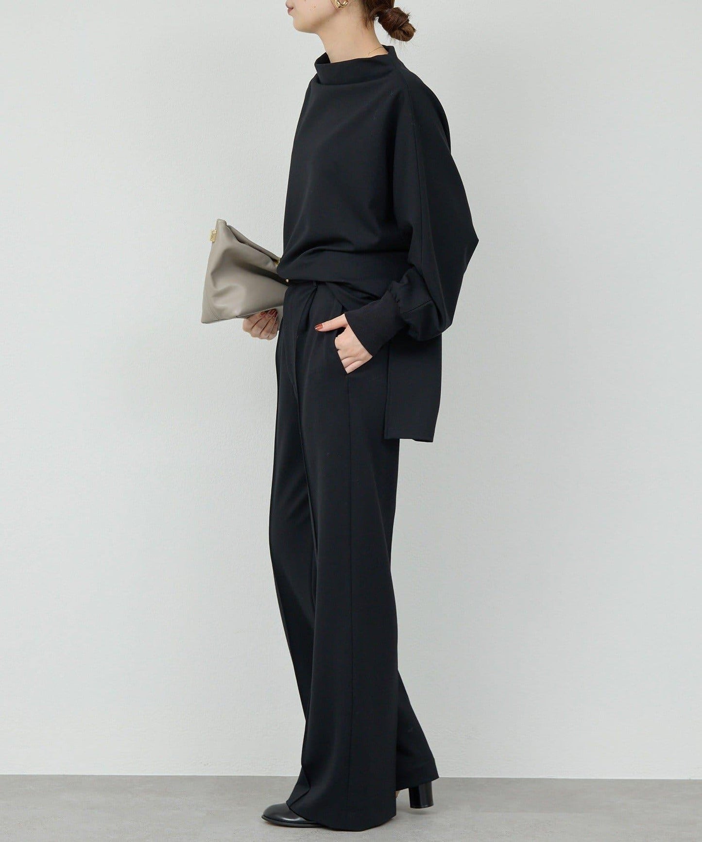 【套裝搭配】【名品襯衫同款面料！】【舒適×修腿】平紋西褲