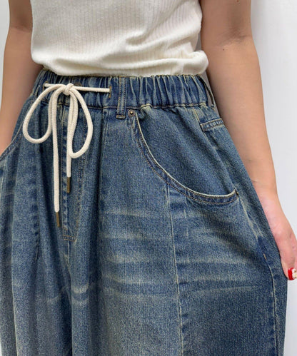 超寬鬆彎曲牛仔褲
