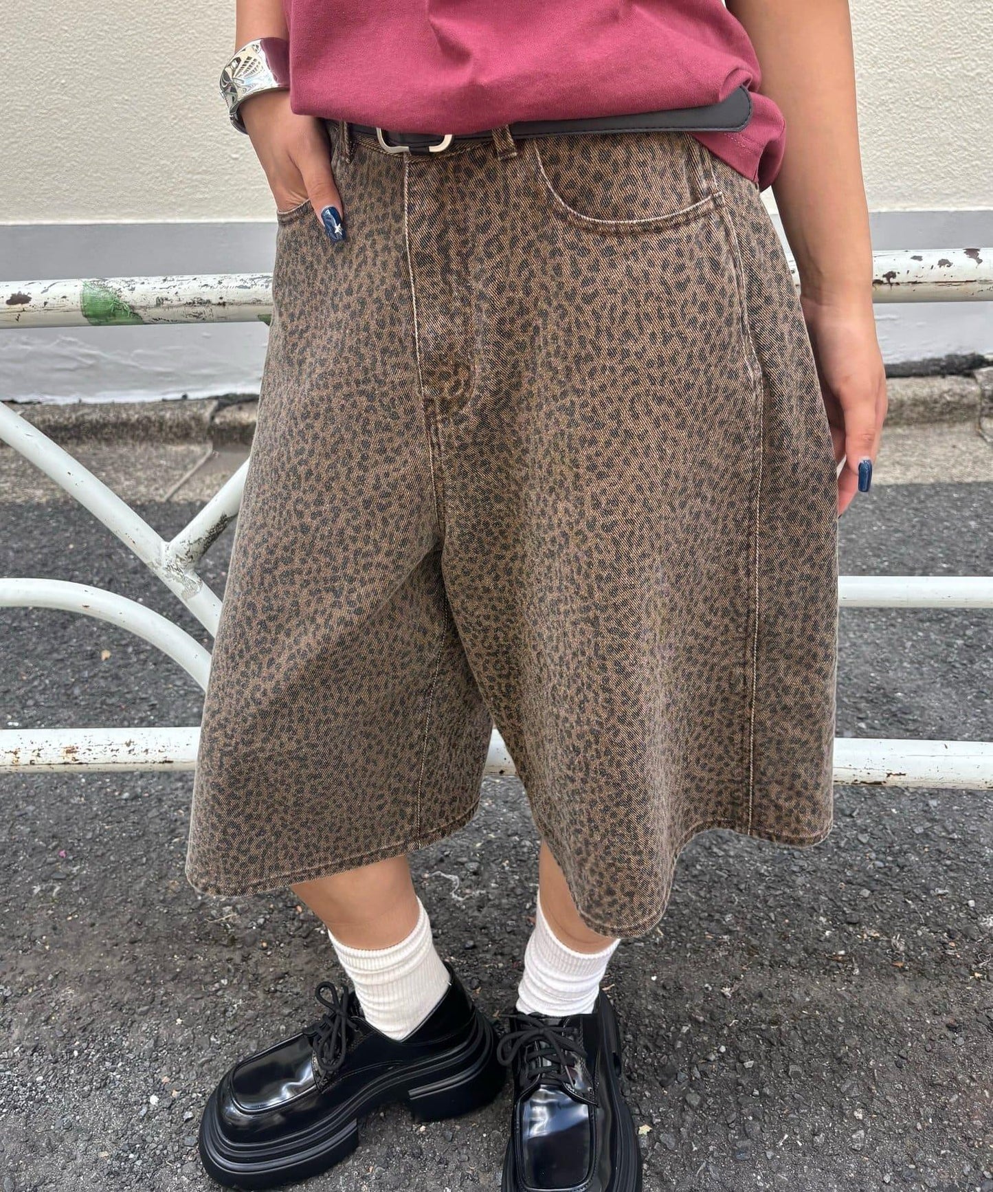 【AW】柄帆布半褲