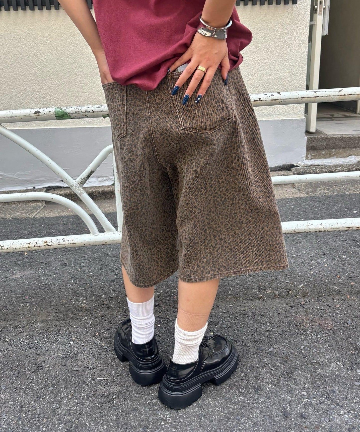 【AW】柄帆布半褲