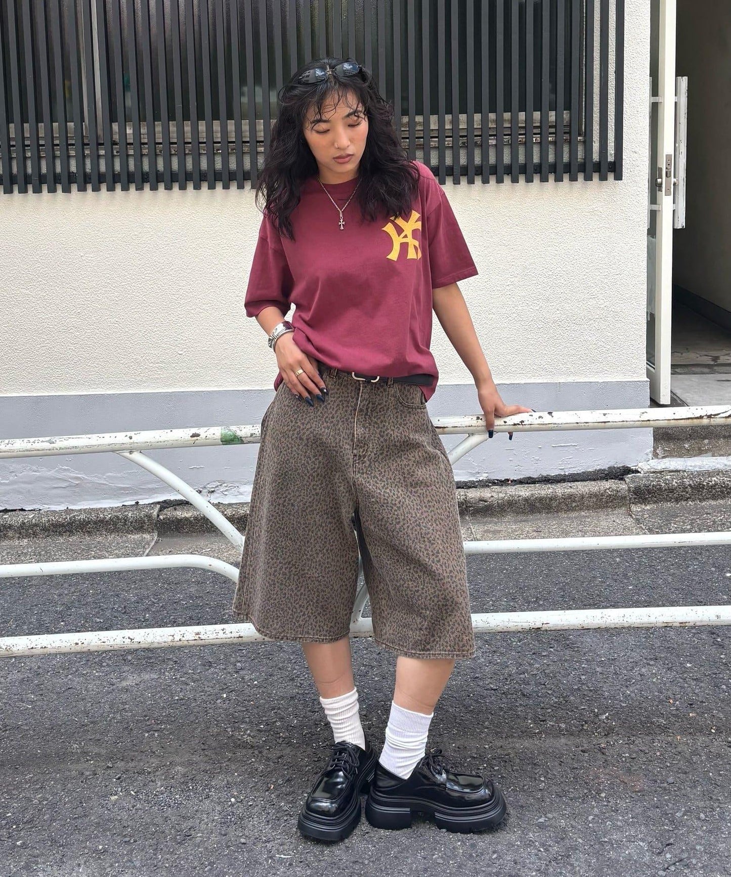 【AW】柄帆布半褲