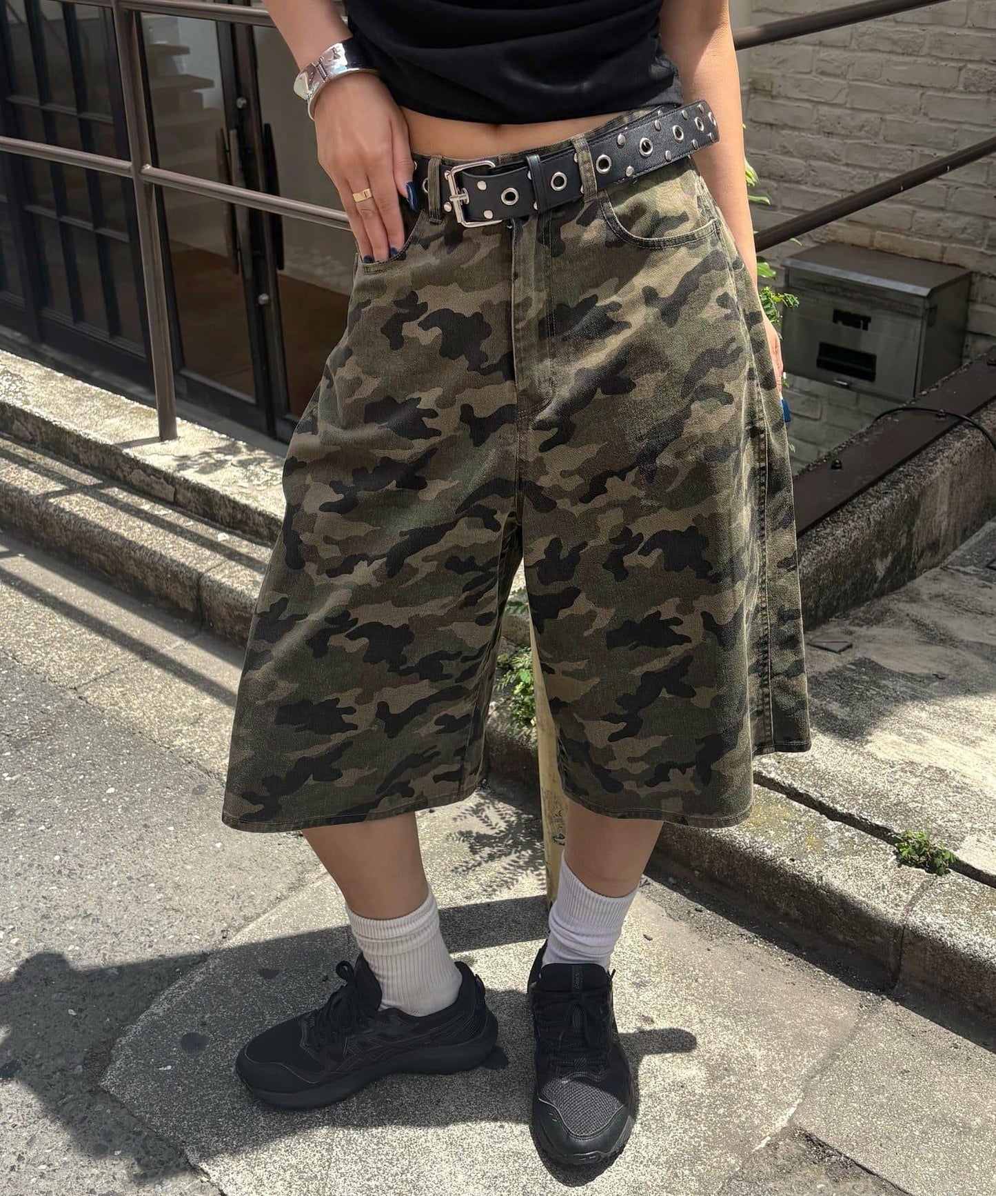 【AW】柄帆布半褲