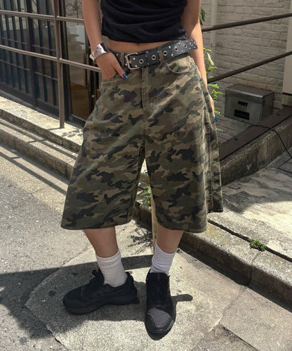 【AW】柄帆布半褲