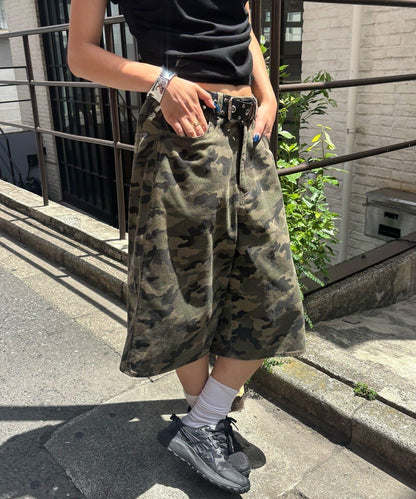 【AW】柄帆布半褲