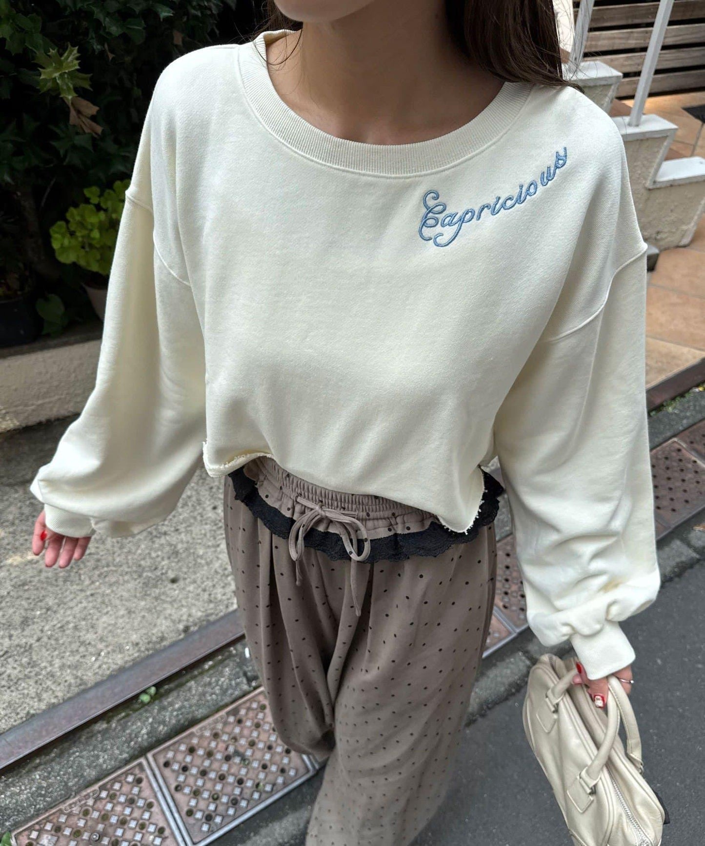 【Ciaopanic】圓領刺繡水洗短款衛衣