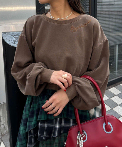 【Ciaopanic】圓領刺繡水洗短款衛衣