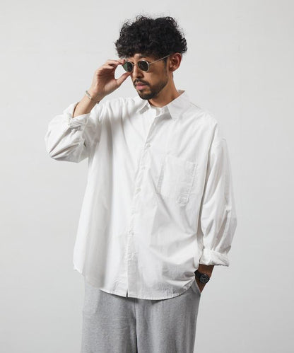 輕鬆合身寬鬆襯衫 / 常規領 / 長袖