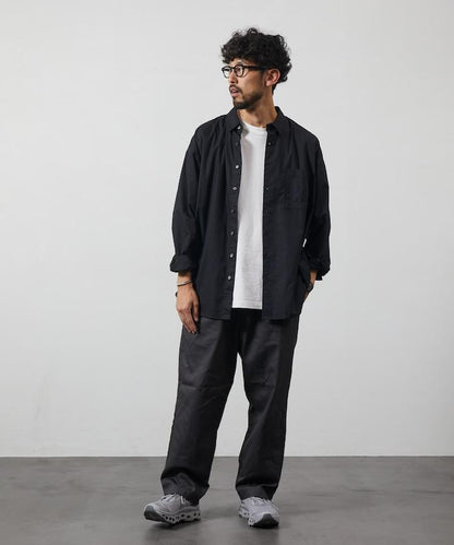 輕鬆合身寬鬆襯衫 / 常規領 / 長袖