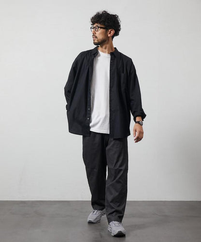 輕鬆合身寬鬆襯衫 / 常規領 / 長袖