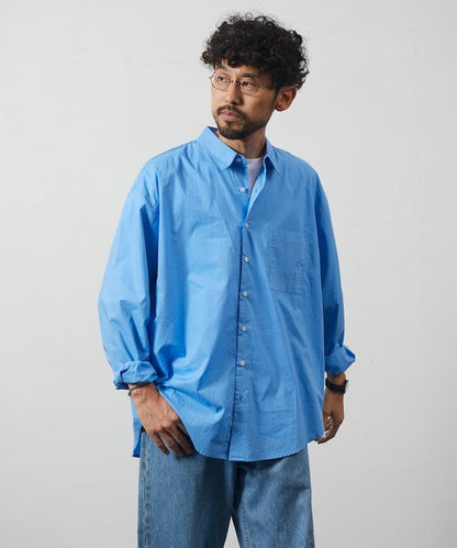 輕鬆合身寬鬆襯衫 / 常規領 / 長袖