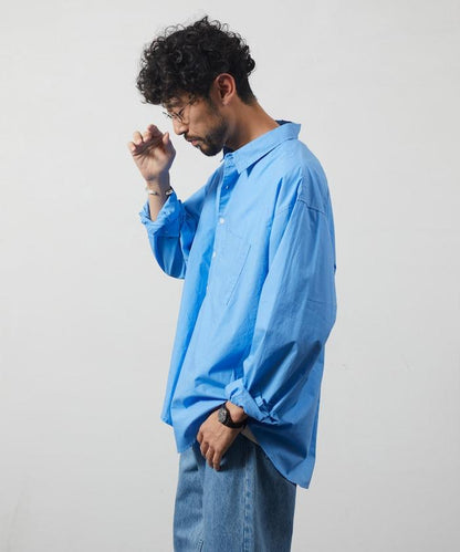 輕鬆合身寬鬆襯衫 / 常規領 / 長袖