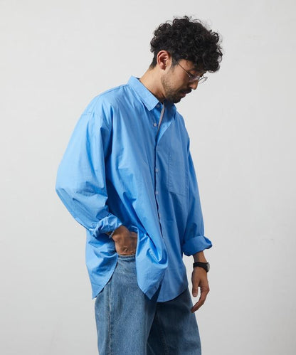 輕鬆合身寬鬆襯衫 / 常規領 / 長袖