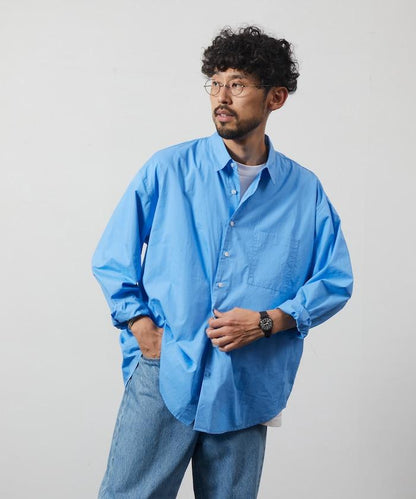 輕鬆合身寬鬆襯衫 / 常規領 / 長袖