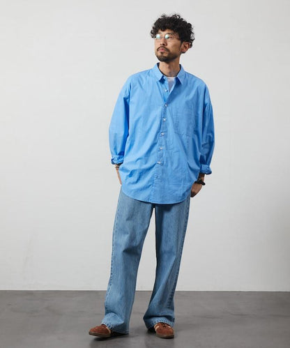 輕鬆合身寬鬆襯衫 / 常規領 / 長袖