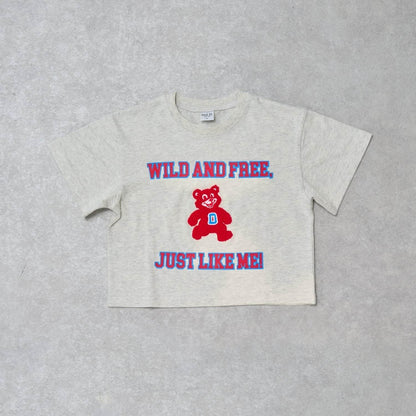 【純棉100%】學院風小熊短袖T恤