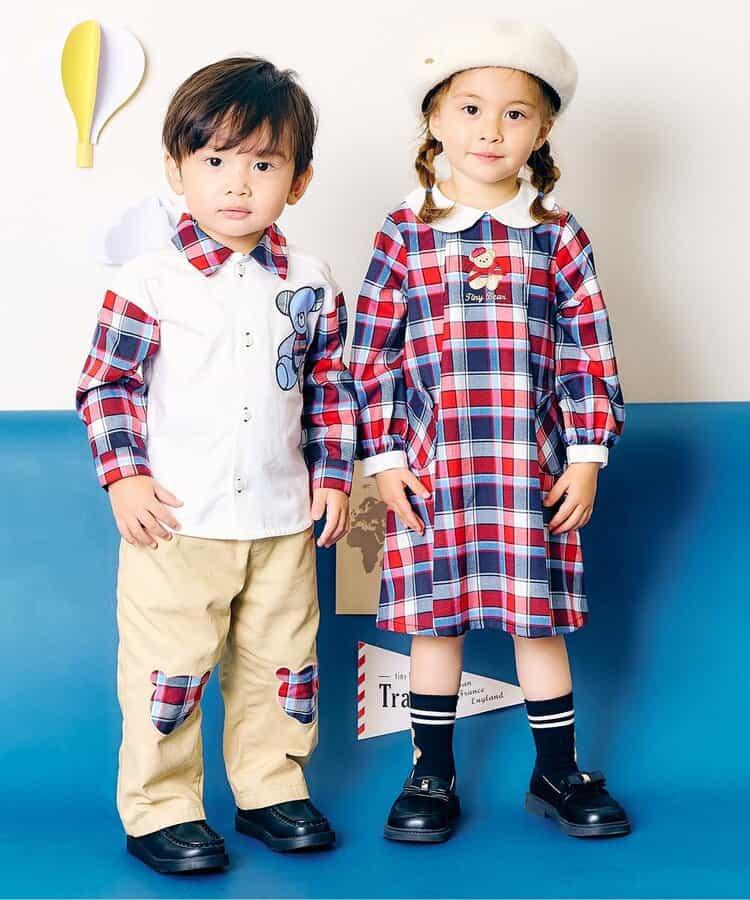 tiny bear 條紋拼接襯衫