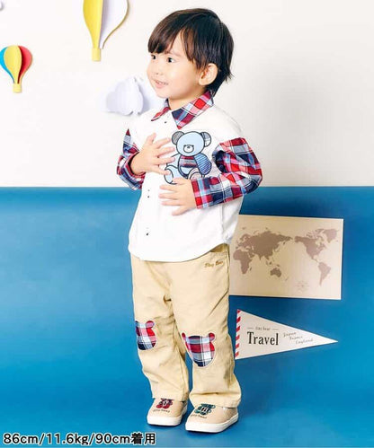 tiny bear 條紋拼接襯衫