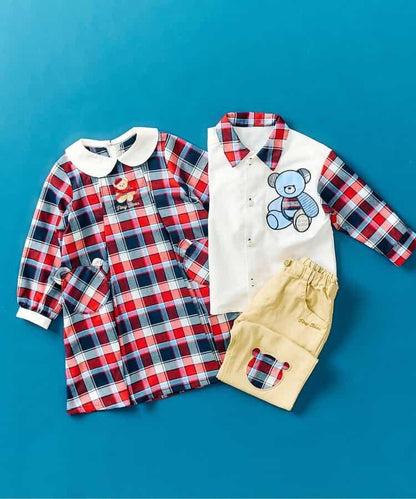 tiny bear 條紋拼接襯衫