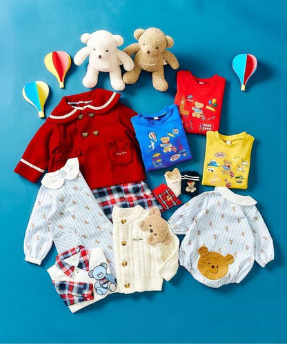 tiny bear 條紋拼接襯衫