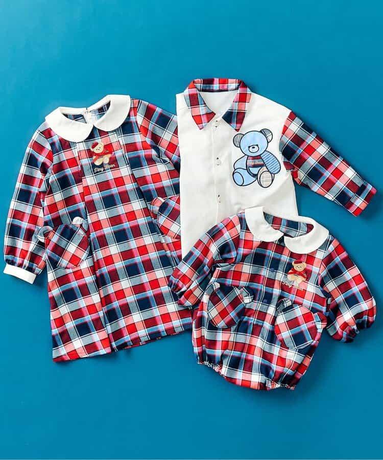 tiny bear 條紋拼接襯衫