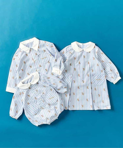 tiny bear 條紋拼接襯衫