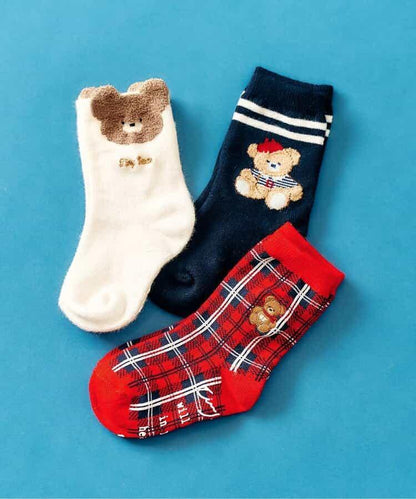 tiny bear 3雙裝混色襪