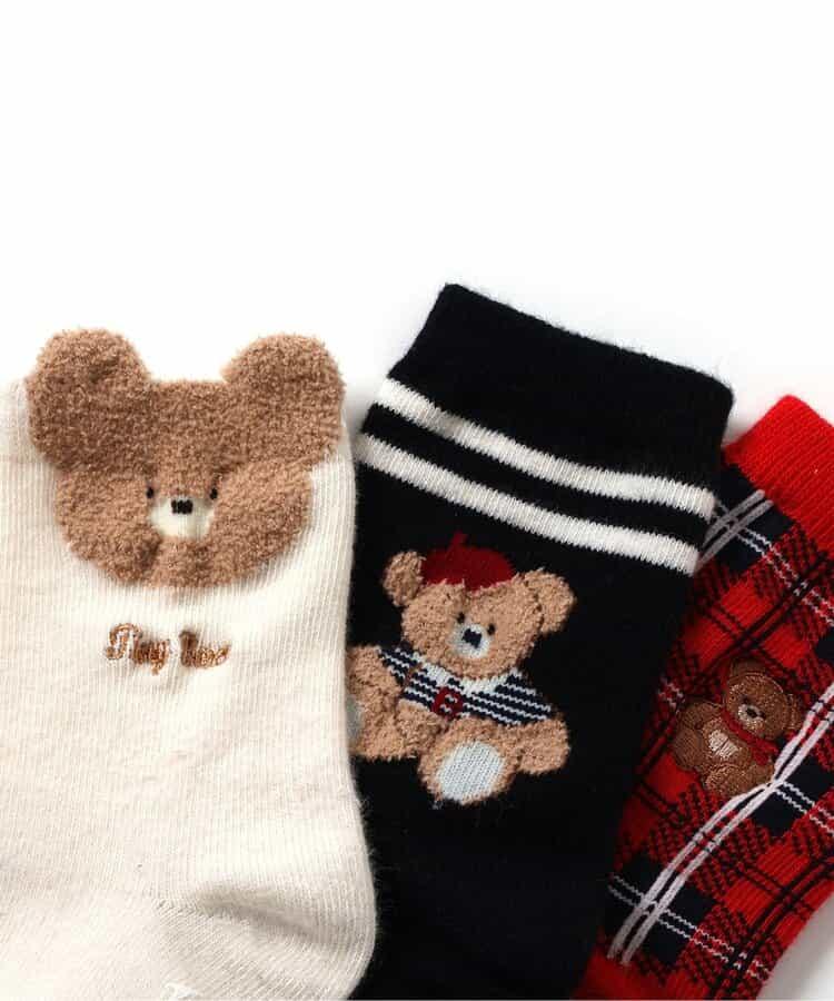 tiny bear 3雙裝混色襪