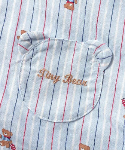 tiny bear 條紋拼接襯衫