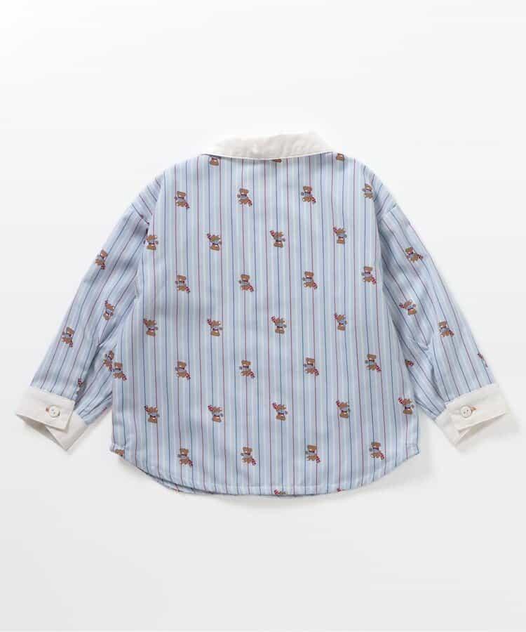 tiny bear 條紋拼接襯衫