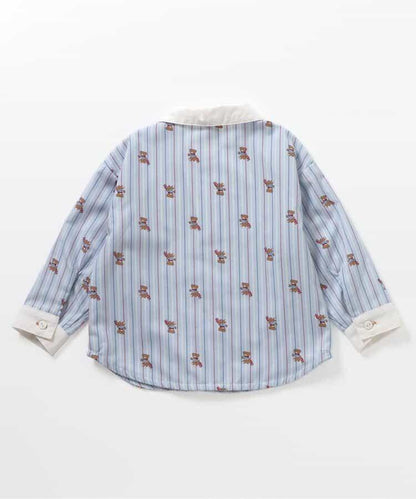 tiny bear 條紋拼接襯衫
