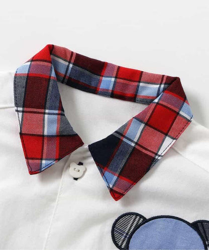 tiny bear 條紋拼接襯衫