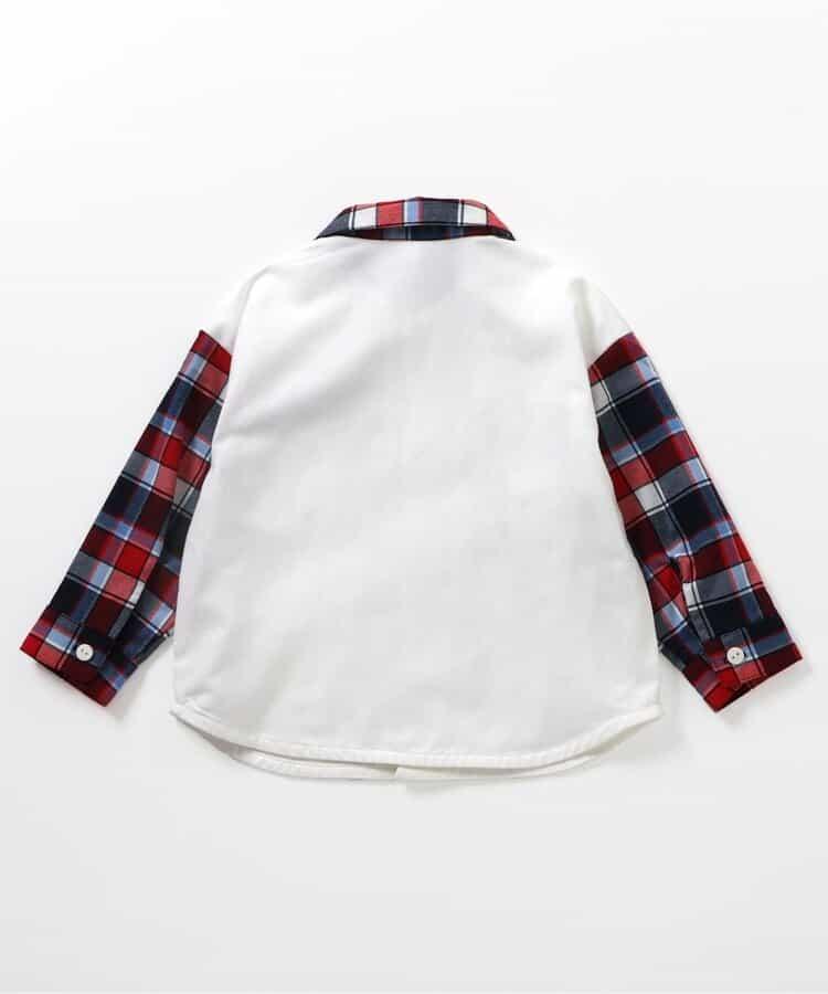 tiny bear 條紋拼接襯衫