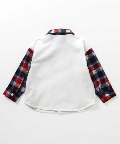 tiny bear 條紋拼接襯衫