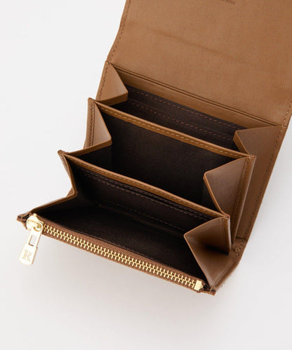 菱格紋皮革雙摺錢包