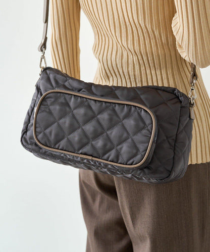 菱格紋橫款兩用單肩包