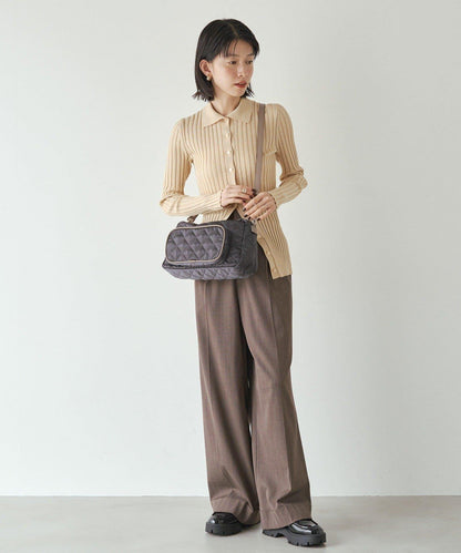 菱格紋橫款兩用單肩包