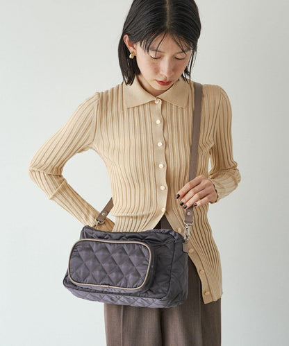 菱格紋橫款兩用單肩包