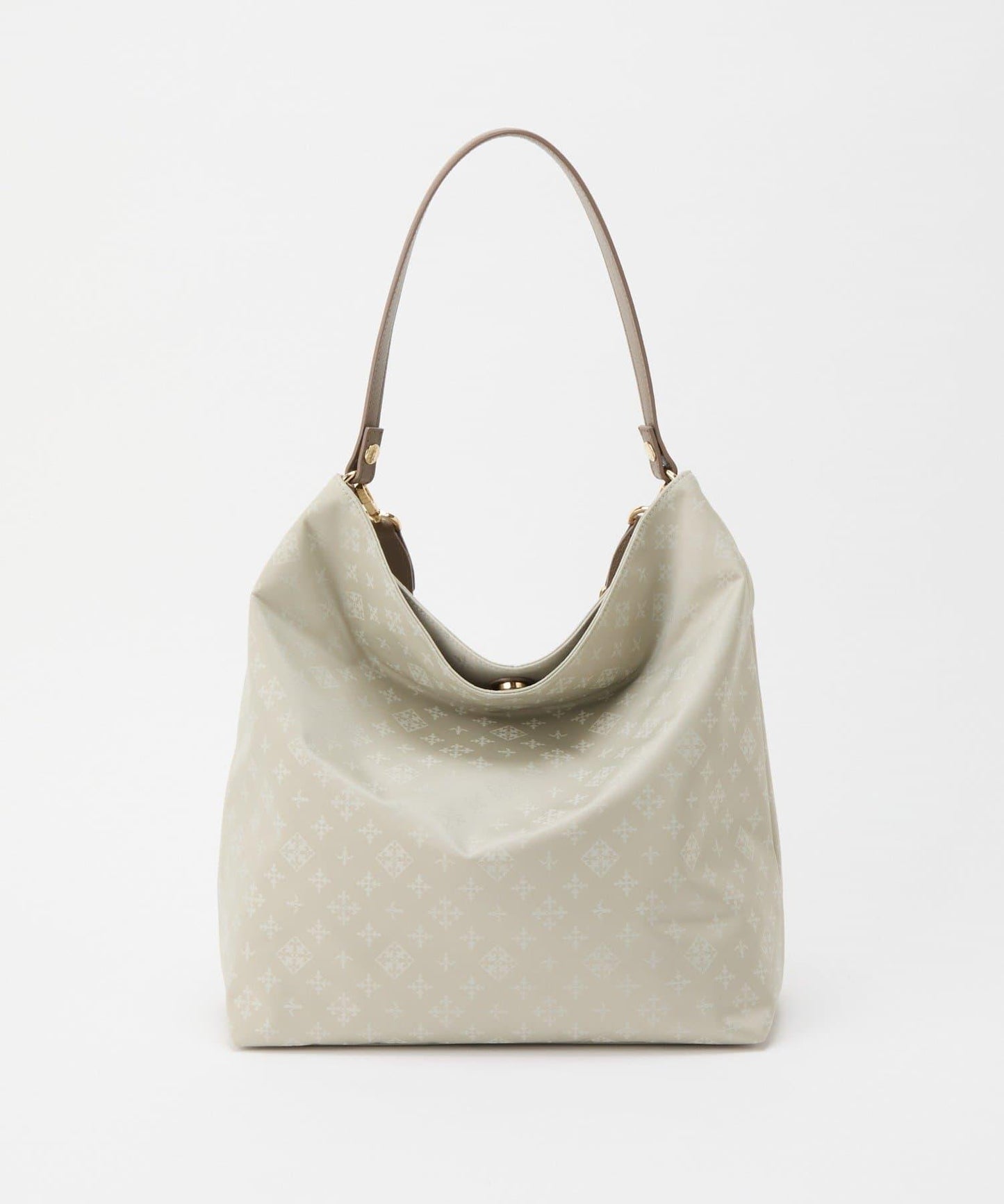 字母圖案尼龍提花豎款兩用單肩包