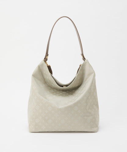 字母圖案尼龍提花豎款兩用單肩包