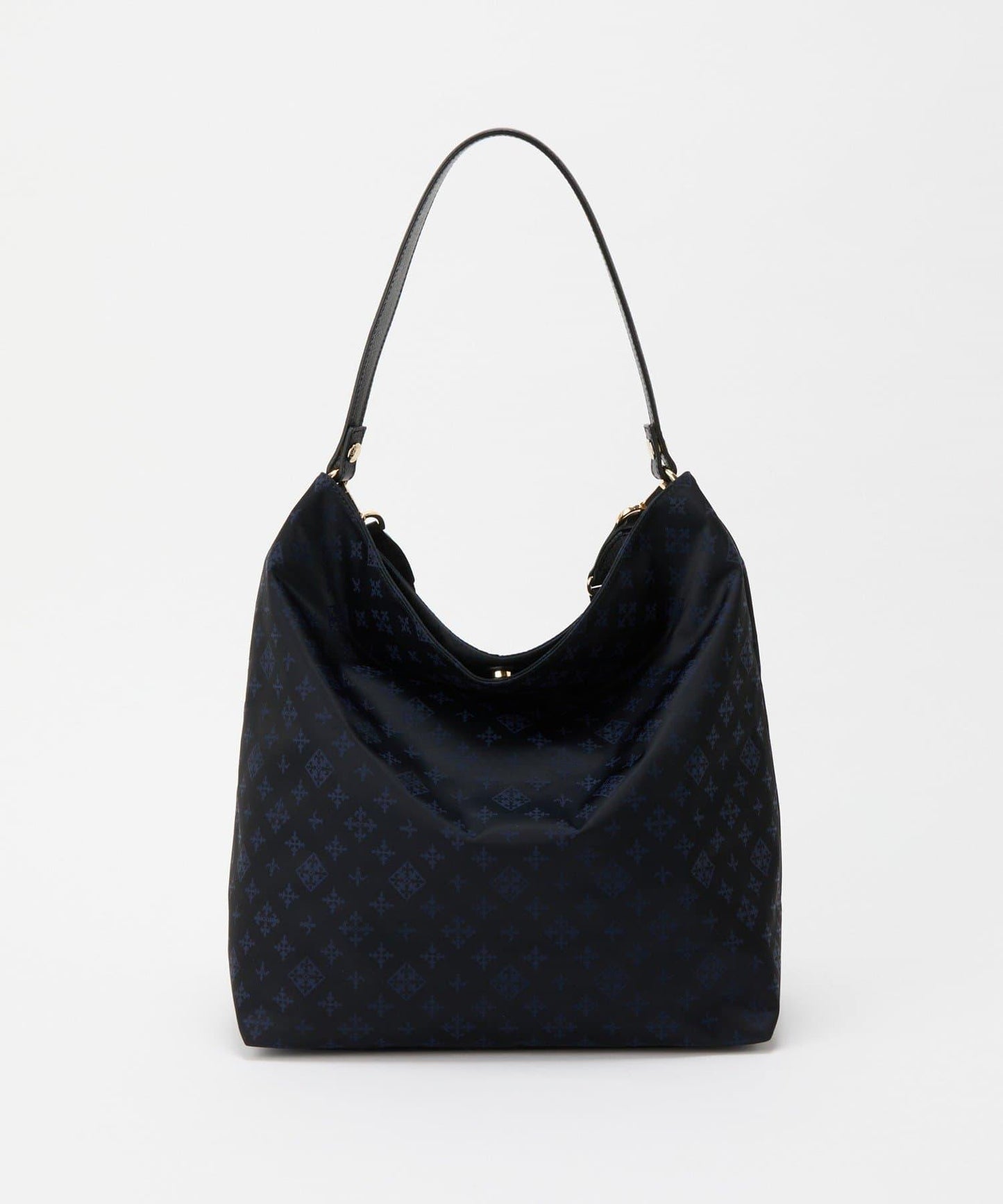 字母圖案尼龍提花豎款兩用單肩包