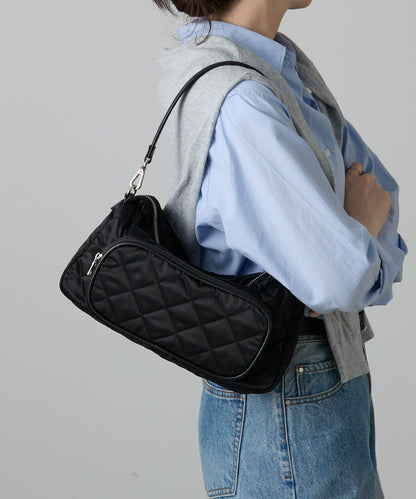 菱格紋橫款兩用單肩包