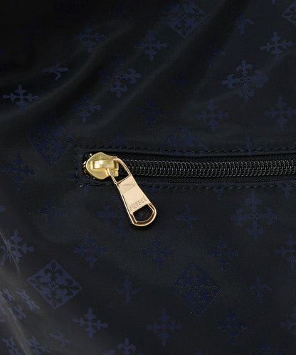 字母圖案尼龍提花豎款兩用單肩包