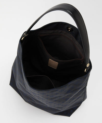 字母圖案尼龍提花豎款兩用單肩包