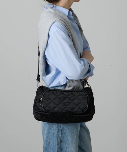 菱格紋橫款兩用單肩包