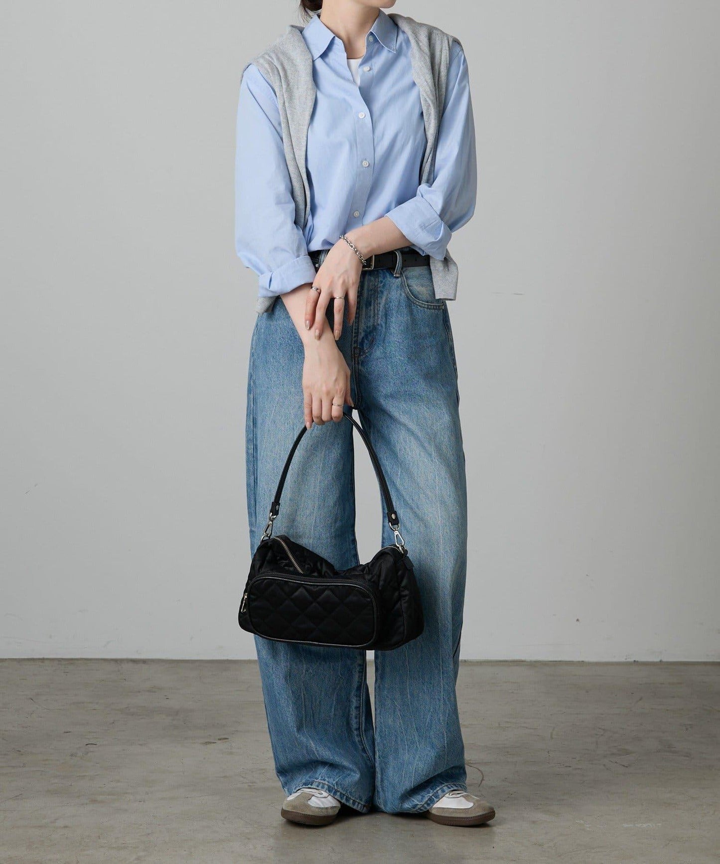 菱格紋橫款兩用單肩包