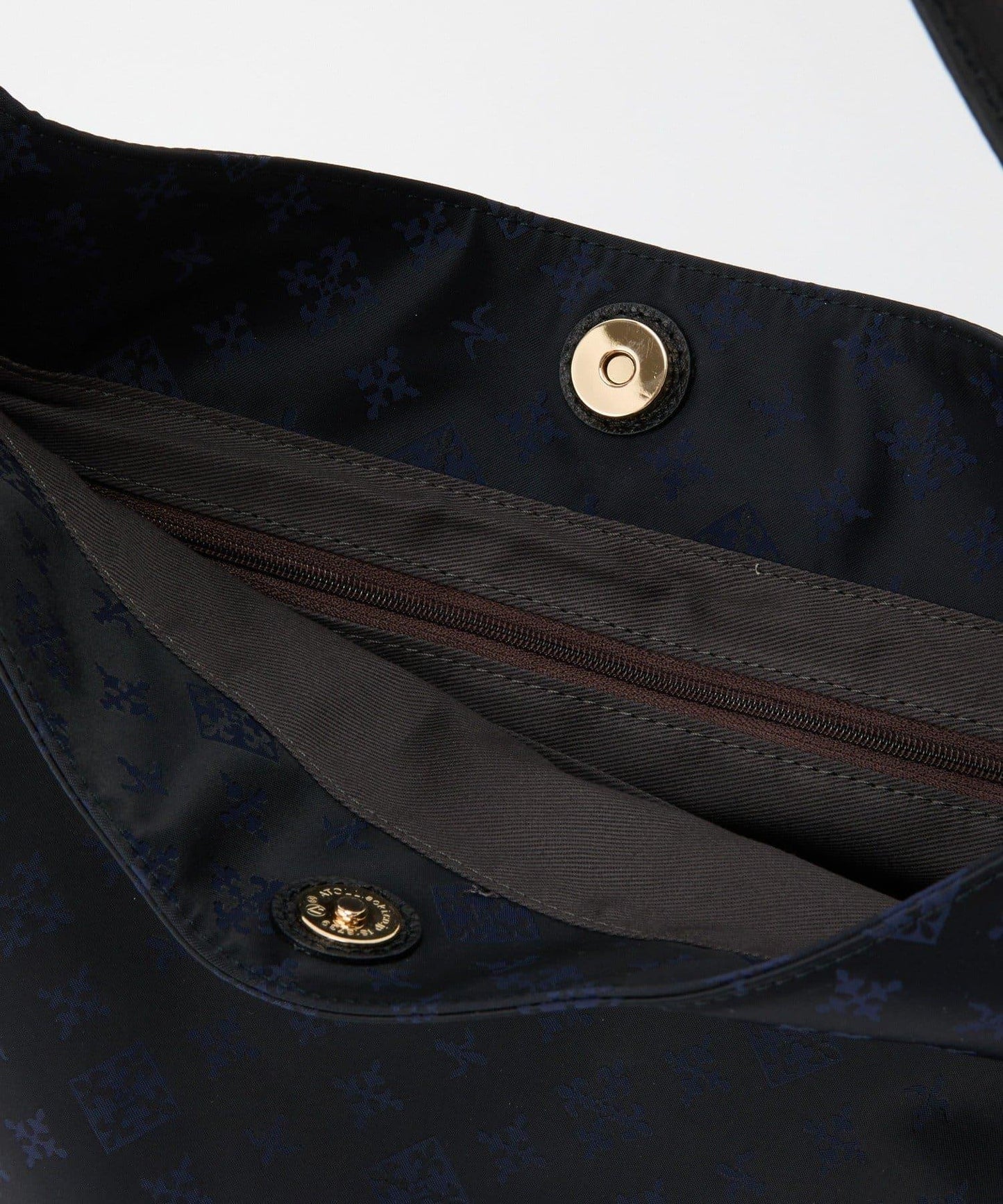 字母圖案尼龍提花豎款兩用單肩包