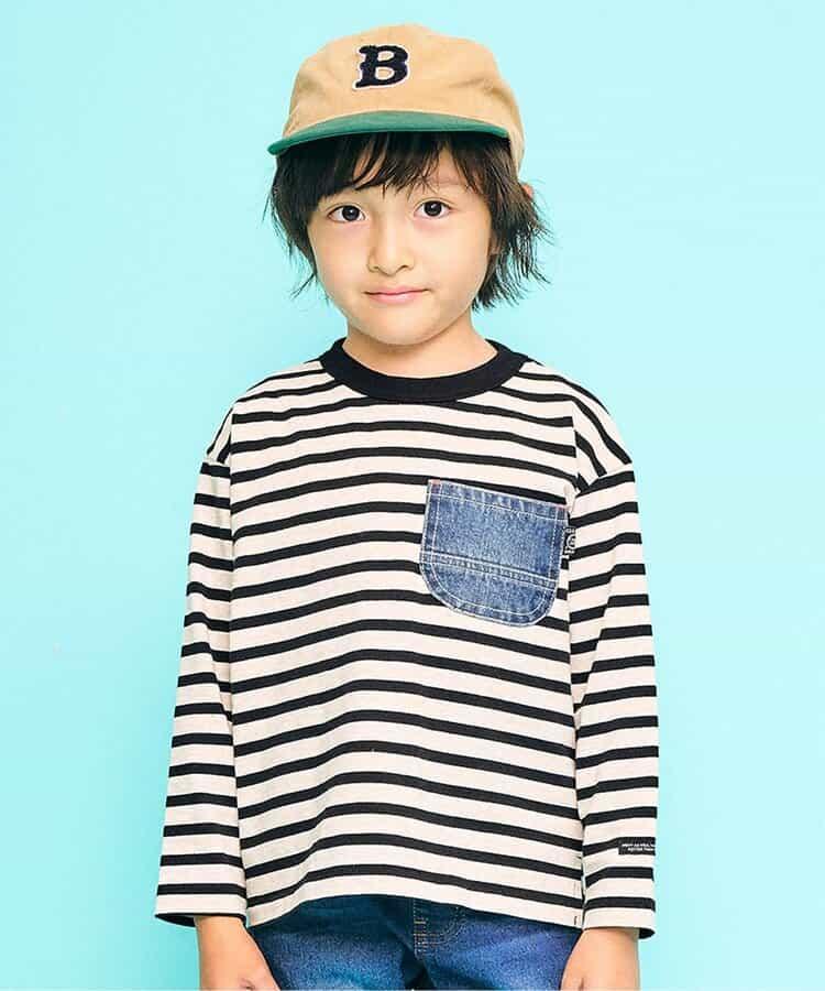 牛仔口袋長袖T恤